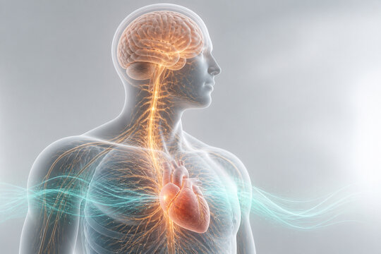 Human Brain and Stress Response Concept
