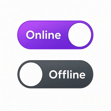Modern toggle switch icons showing online and offline status