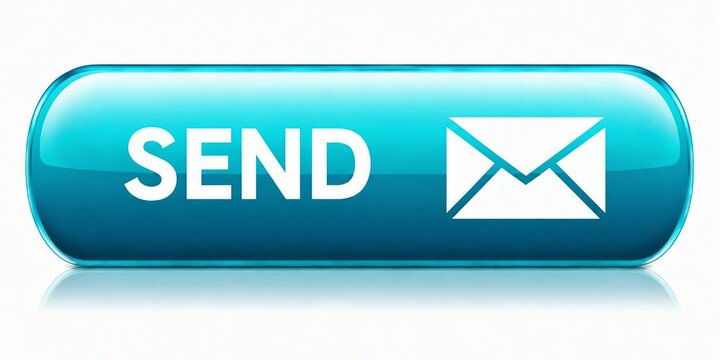 Modern send button with envelope icon in blue capsule style