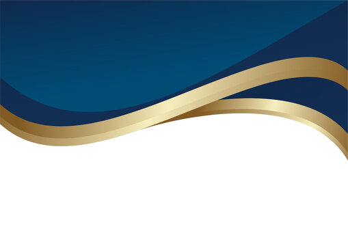 Elegant Gold and dark blue Wavy certificate background template with Blank White Space