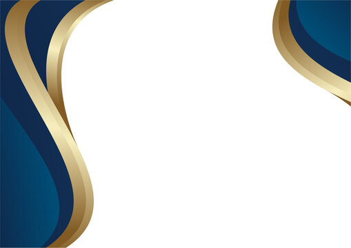 Elegant certificate background with a luxurious dark blue and gold wavy template