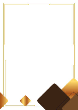 Elegant beige gold geometric line Award Certificate Design with blank space