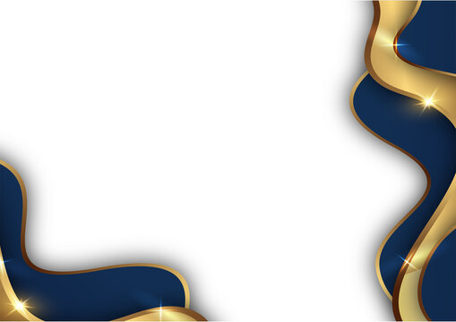 elegant certificate background template, dark blue gold wave