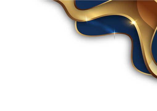 elegant certificate background template with dark blue gold wave