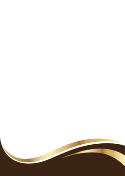 luxury beige gold curvy Border Invitation Background with empty space