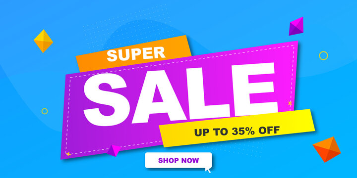 Super sale promotional banner with displays vibrant promotional on transparent background