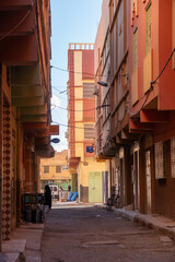 Fototapeta premium Narrow alley between buildings in Rissani, Morocco