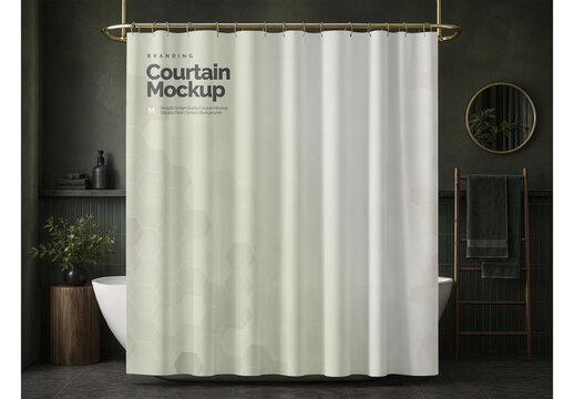 Curtain Mockup for Commercial Branding and Product Advertising