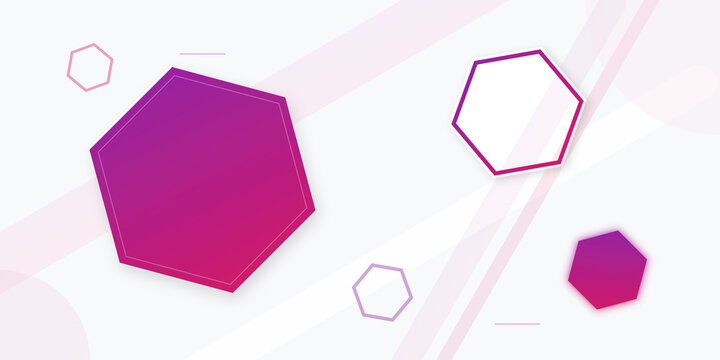 Abstract geometric hexagon background pattern with gradient shapes on transparent background