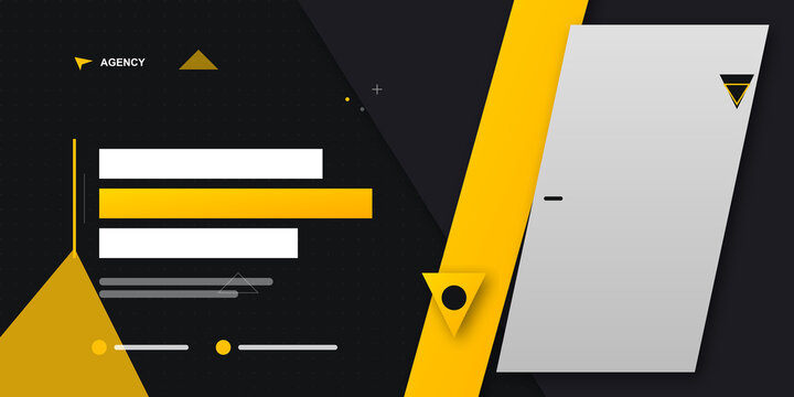 Abstract geometric corporate presentation template with yellow on transparent background