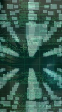 Microprocessor connections forming a security padlock icon against data processing over grid network