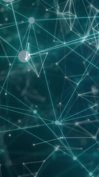 Animation of network of connections over globe on dark background