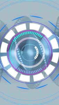 Futuristic data processing animation over digital DNA strand and world map
