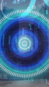 Animation of data processing over cityscape