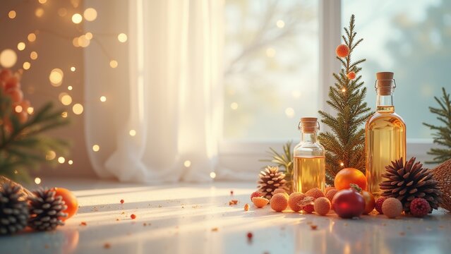 Luxury Spa and Skincare Still Life with Beauty Products and Soft Golden Light