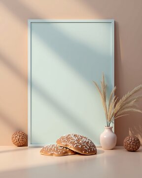 Minimal Ceramic Vase with Dried Pampas Grass in Soft Natural Light