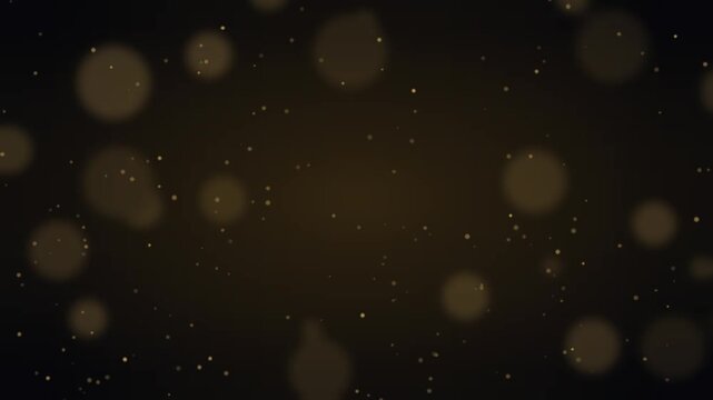 金の粒子と玉ボケの暗い背景　繰り返し使えるループ映像