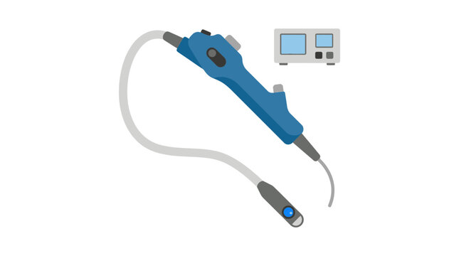 Medical Endoscope with Control Unit Isolated Transparent Background