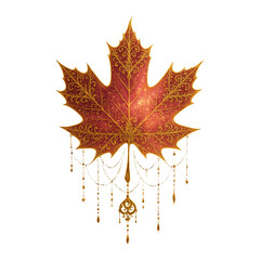 Fototapeta premium PNG Elegant autumn leaf illustration
