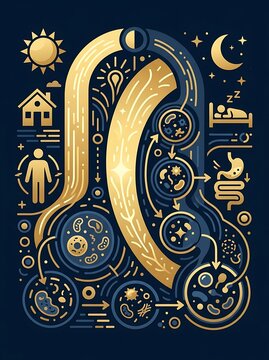 Circadian rhythm infographic showing biological cycles and health