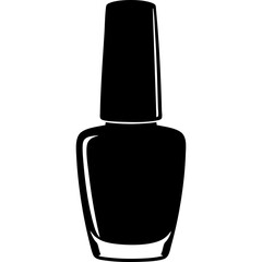 Obraz premium Black Nail Polish Bottle Silhouette Isolated For Manicure And Beauty Cosmetic Design
