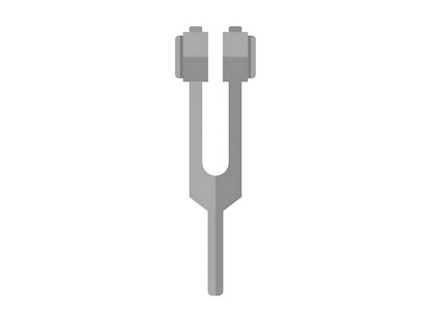 Tuning fork medical instrument icon flat vector illustration isolated on white background