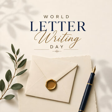 World letter writing day celebration design