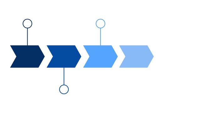 Gradient Blue Chevron Process Timeline Animation with Step Markers