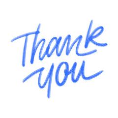 lettering thank you with hard brush text style in blue © nugroho