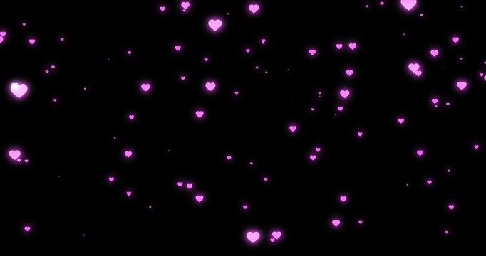 ハートが上がっていくパーティクル背景動画ビデオ素材