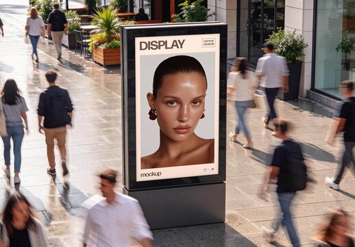 Outdoor Vertical Advertising Display Mockup For Branding And Advertising Design
