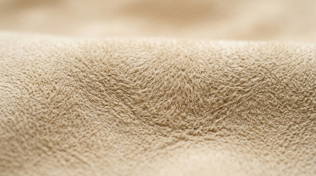 Soft Beige Suede Fabric Texture Close-up Macro Abstract Background