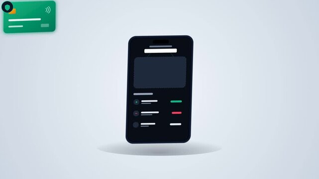 Animasi Smartphone Tilt Fintech Wallet 4K Motion Graphic Animation | Seamless Loop
