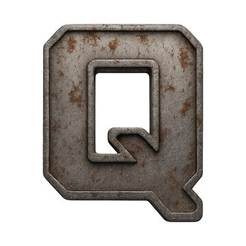 PNG Rustic metallic letter Q