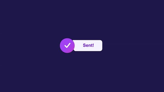 Success Notification Pill Badge Popping Up Minimalist Flat UI Animation