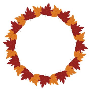 Autumn Maple Leaves Wreath Frame