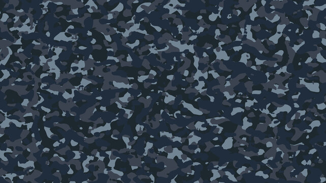 Blue gray black military camouflage pattern seamless dark textured look
