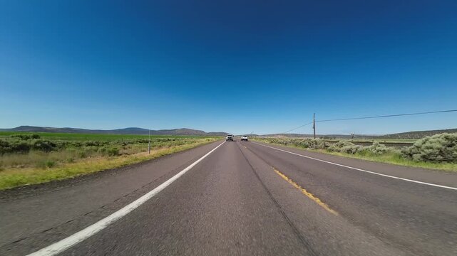 Mount Shasta Highway 97 South Dorris to Macdoel 02 Rear View Driving Plates California USA Ultra Wide