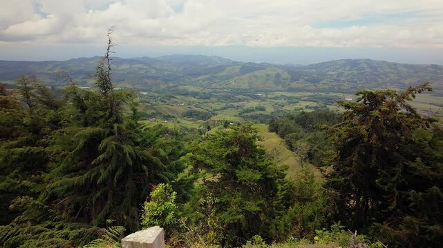 panoramic view of colombia mountain valley and forest