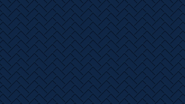 Dark blue herringbone brick pattern seamless geometric surface texture design