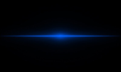 Abstract blue light streak or laser beam isolated on black background © Salman