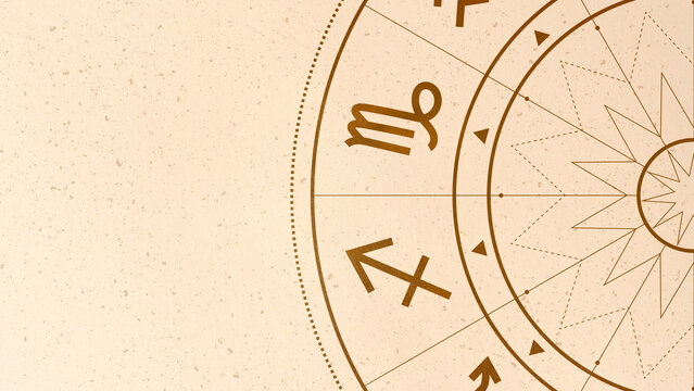 Zodiac signs displayed on a circular chart used for astrology symbols and meanings