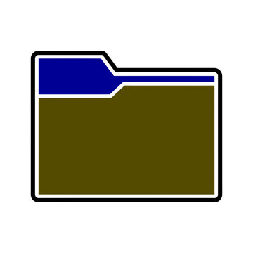 Document folder icon with blue tab and dark green main body vector graphic