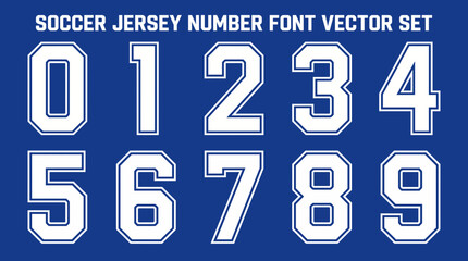 Fototapeta premium Soccer Jersey Number Font Vector Set