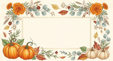 Fototapeta premium autumn background with pumpkin