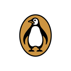 Classic penguin book publisher logo inside an oval © MD86