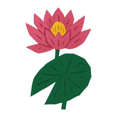 Fototapeta premium PNG Vibrant lotus flower illustration