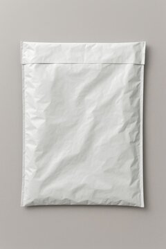 White crumpled mailing envelope