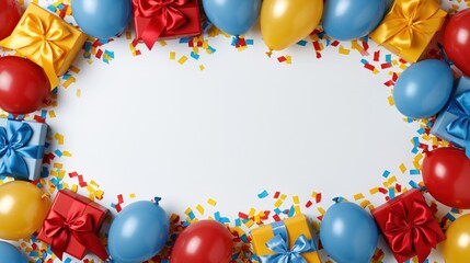 Fototapeta premium The Balloon and Gift Celebration Frame for Bright Festive Scenes