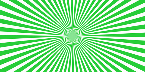 Fototapeta premium A vibrant green and white sunburst pattern radiates outwards, creating a dynamic and energetic visual effect, ideal for backgrounds and design elements.